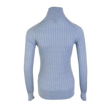 Elegant Silk Turtleneck Sweater in Light Blue